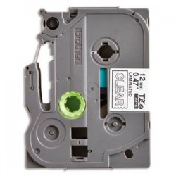 BROTHER Ruban TZ pour PTOUCH laminé 12mmx8m blanc/transparent TZE135