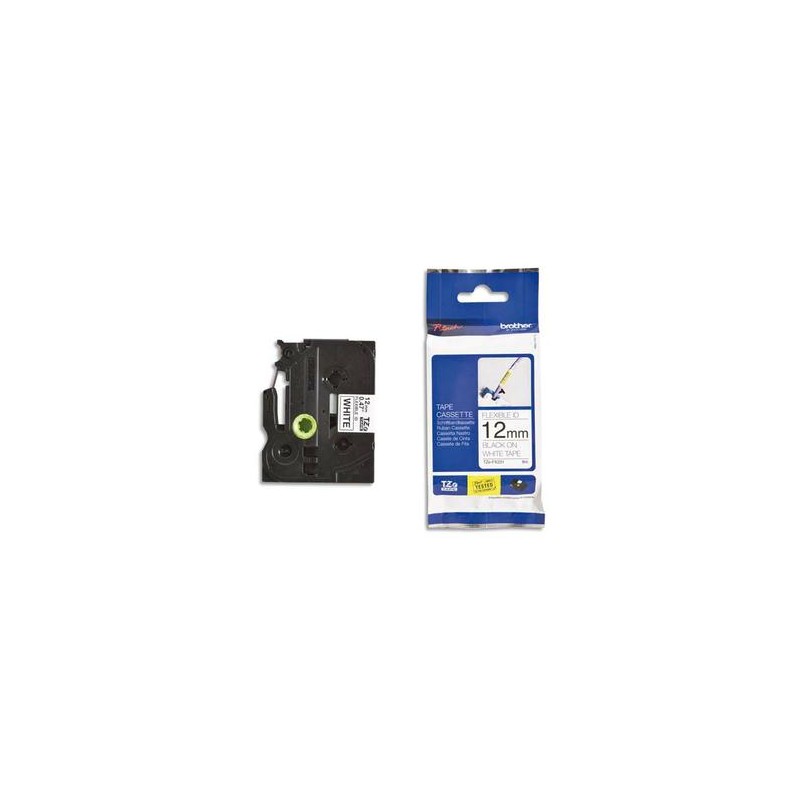 BROTHER Ruban pour PTOUCH flexible laminé 12mm noir/blanc TZEFX231