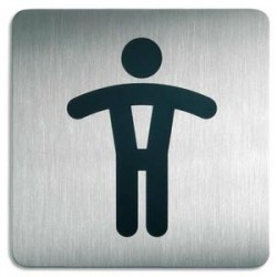 DURABLE Plaques de signalisation Toilettes Hommes argent métallisé 15x15 cm