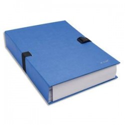 EXACOMPTA Chemise extensible 223500 , recouverte de papier contrecollé bleu