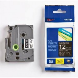 BROTHER Ruban pour PTOUCH laminé blanc/noir 12mmx8m TZE335