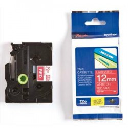 BROTHER Ruban pour PTOUCH laminé blanc/rouge brillant 12mmx8m TZE435