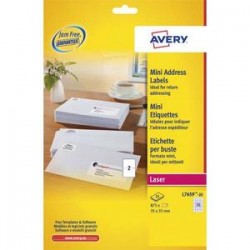 AVERY Boîte de 875 mini-étiquettes laser blanches 35 x 35 mm. L7659-25.