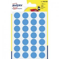 AVERY Sachet de 168 pastilles Ø15 mm. Ecriture manuelle. Coloris bleu.