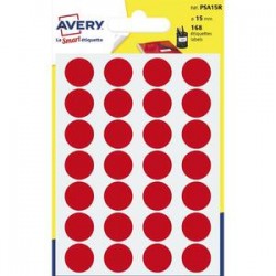 AVERY Sachet de 168 pastilles Ø15 mm. Ecriture manuelle. Coloris rouge.