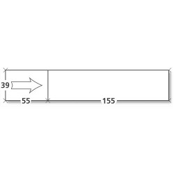 NEUTRE Boîte de 1000 étiquettes d'affranchissement 1 front format 155x39 mm.