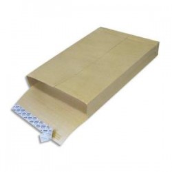 GPV Boite de 250 pochettes kraft armé blanches avec 3 soufflets format 24-260x330mm