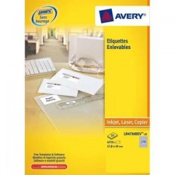 AVERY Boîte de 300 étiquettes enlevables 99,1 x 42,3 impression laser L4743REV