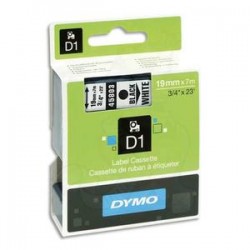 DYMO Ruban D1 noir/blanc19MMX7M pour 1000/1000+/2000/3500/4500/5000/5524