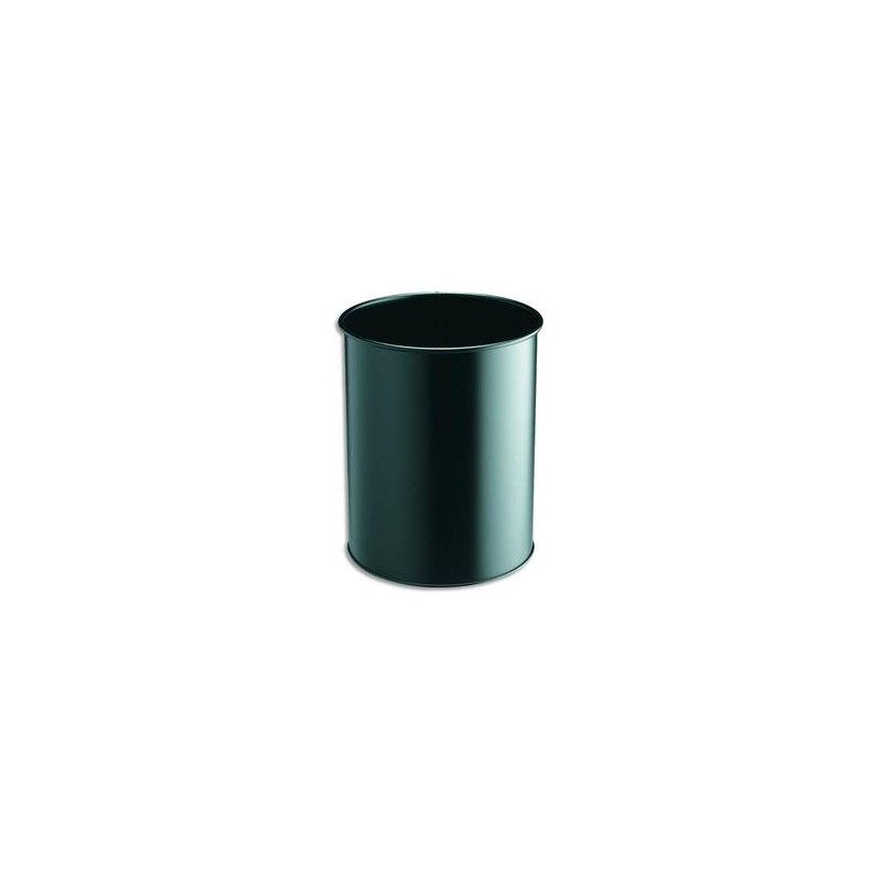 DURABLE Corbeille à papier Confort métal 15 litres noir Diam 31,5 x H 26 cm