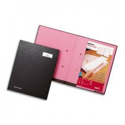 EMEY Parapheur Clip 25 compartiments noir, couverture plastifiée, clip de maintien des documents