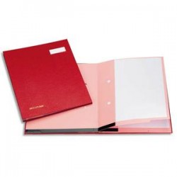 EMEY Parapheur Clip 25 compartiments bordeaux, couverture plastifiée, clip de maintien des documents