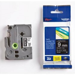 BROTHER Ruban pour PTOUCH laminé blanc/noir 9mmx8m TZE325