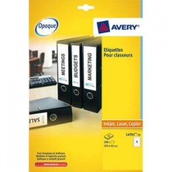 AVERY Boîte de 100 étiquettes laser pour dos de classeur 192X61 L4761-25