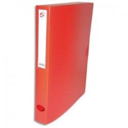 5 ETOILES Boîte de classement dos de 4 cm, en polypropylène 7/10e rouge
