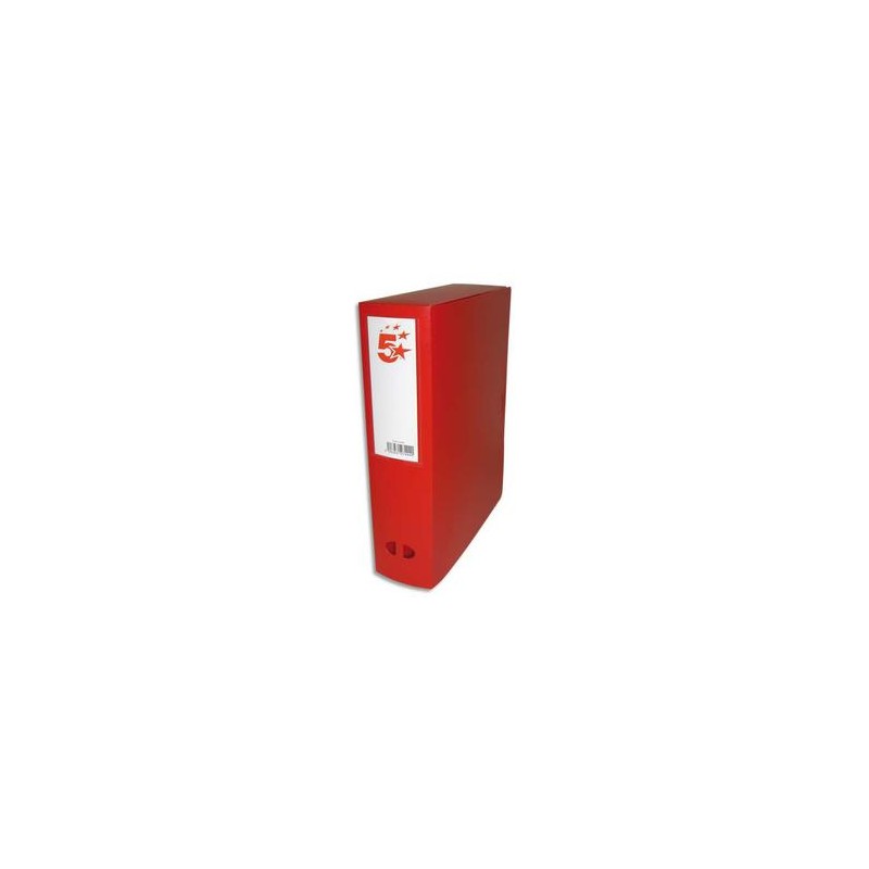 5 ETOILES Boîte de classement dos de 8 cm, en polypropylène 7/10e rouge