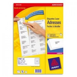 AVERY Boîte de 3500 étiquettes laserBlanc 99,1X38,1 L7163-250