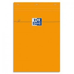 OXFORD Bloc de direction agrafé en tête 160 pages 80g unies 21x29,7 Couverture orange