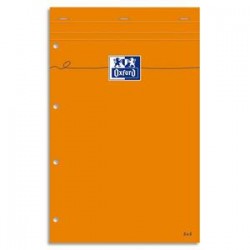 OXFORD Bloc de direction agrafé en tête 160 pages 80g lignées 21x32 Couverture orange