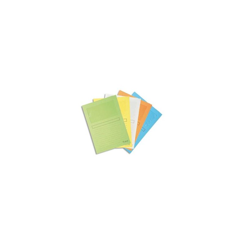 EXACOMPTA Paquet de 25 pochettes coins en carte 120g avec fenêtre, assortis pastel