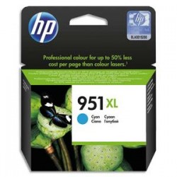 HP Cartouche jet d'encre cyan 951XL pour Officejet Pro 8600 e AIO / 8600 Plus e AIO CN046AE
