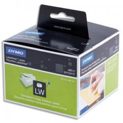DYMO Rouleau 260 étiquettes adresses transparent adhésif permanent 36 x 89 mm S0722410