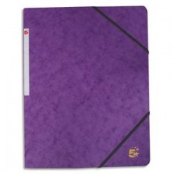 5 ETOILES Chemise 3 rabats monobloc à élastique en carte lustrée 5/10e, 390g. Coloris violet.