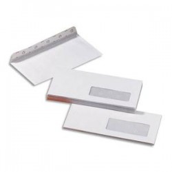 5 ETOILES Boîte de 500 enveloppes blanches 80g DL 110x220 mm fenêtre 35x100 mm auto-adhésives