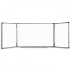 BI-OFFICE Tableau Bi-Office laqué triptyque - Dimensions : L240 x H90 cm coloris blanc