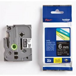 BROTHER Ruban pour PTOUCH laminé blanc/noir 6mmx8m TZE315