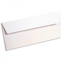 CLAIREFONTAINE Paquet de 20 enveloppes 120g POLLEN 11x22cm (DL). Coloris blanc
