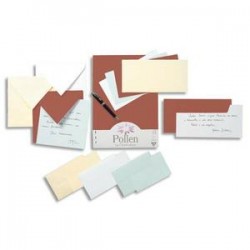 CLAIREFONTAINE Paquet de 20 enveloppes 120g POLLEN 11x22cm (DL). Coloris ivoire