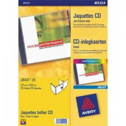 AVERY Boîte de 50 étiquettes laser monochrome pour CD et DVD L7676-25