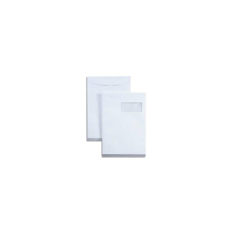 LA COURONNE Boîte de 250 pochettes 110 grammes à fenêtre format 229 x 324 C4 coloris blanc
