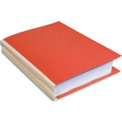 EXACOMPTA Paquet de 25 chemises à dos toilé, carte 300 grammes, dos 3cm, 24x32cm, coloris orange