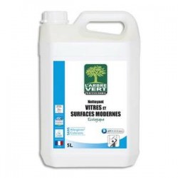L'ARBRE VERT Bidon 5 Litres Nettoyant vitres et surfaces écologique 100% origine végétale parfum menthe