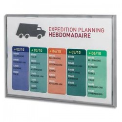 PAPERFLOW Cadre pour affichage mural contour en polystyrène choc gris format A3 L44,8 x H32,2 x P2,3cm