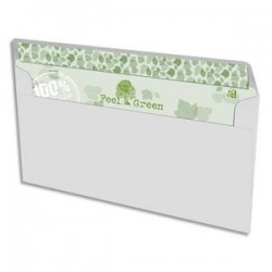 OXFORD Boîte de 500 enveloppes recyclées extra blanches 90g format DL 110x220 mm