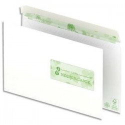 OXFORD Boîte de 500 enveloppes recyclées extra blanches 90g format C5 162x229 mm avec fenêtre 45x100 mm