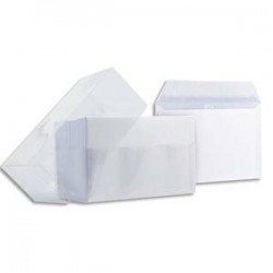OXFORD Boîte de 100 enveloppes visite blanches auto-adhésives 120g, format 90x140 mm