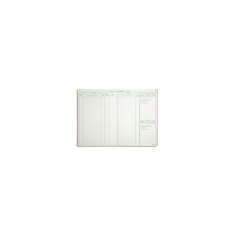 LE DAUPHIN Piqûre registre des mouvements de titres 29,7 x 21 cm vertical 40 pages 5 colonnes