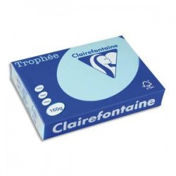 CLAIREFONTAINE Ramette de 250 feuilles papier couleur TROPHEE 160 grammes format A4 bleu alize 1105