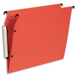 ESSELTE Paquet de 10 dossiers suspendus LMG ARMOIRE en polypro opaque. Fond V, bouton-pression. Orange