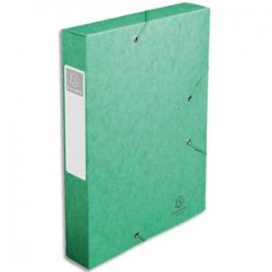 EXACOMPTA Chemise 3 rabats et élastique Exatobox dos de 6 cm, en carte lustrée 5/10e vert