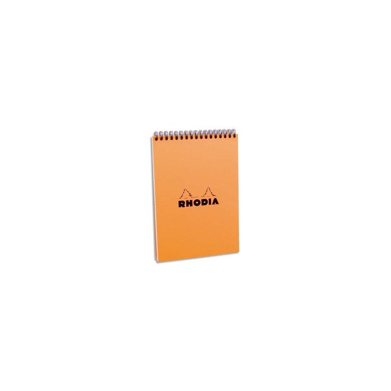 RHODIA Bloc de direction couverture reliure intégrale en-tête orange 80 feuilles format A5 réglure 5x5