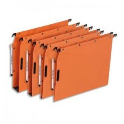 OBLIQUE AZ Boîte de 25 dossiers suspendus ARMOIRE en kraft 240g. Fond 15, Velcro. Orange