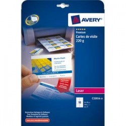 AVERY Pochette de 100 cartes de visite (85x54mm) 220g coins droits laser finition mate