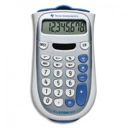 TEXAS INSTRUMENTS Calculatrice 8 chiffres TI 706SV alimentation mixte/couvercle de protection