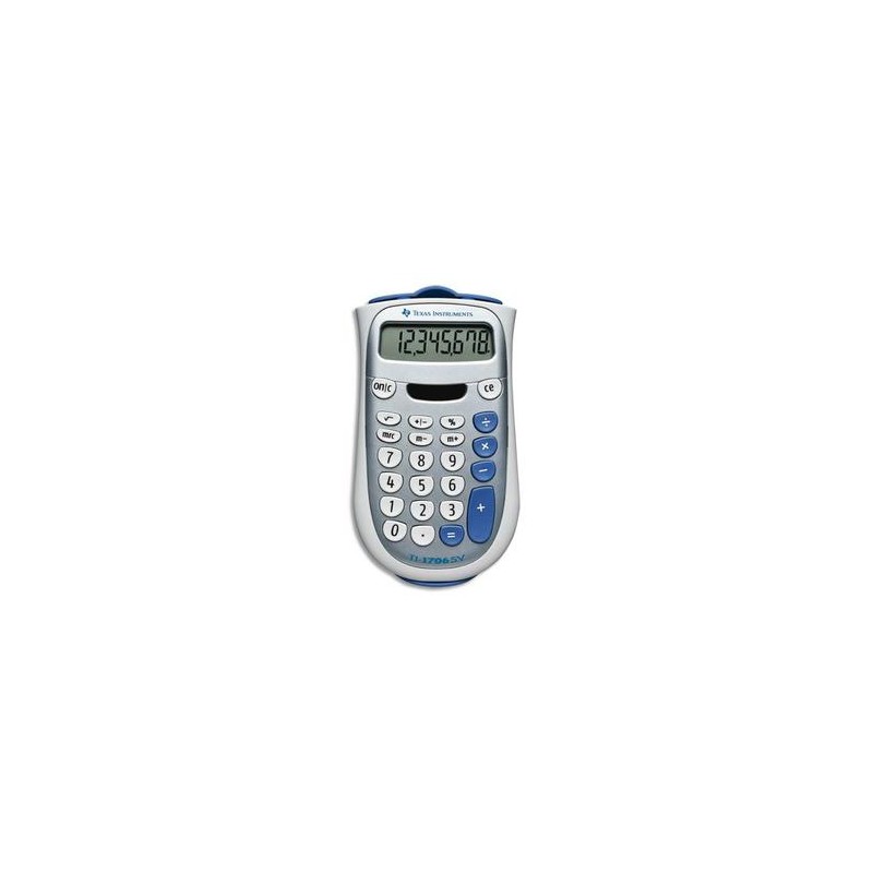 TEXAS INSTRUMENTS Calculatrice 8 chiffres TI 706SV alimentation mixte/couvercle de protection