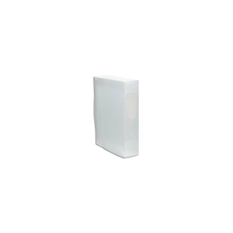 VIQUEL Boîte de classement en PP PROPYSOFT incolore,dos 8cm,étiquette sur le dos,fermeture par pression VIQUEL Boîte de classement en PP PROPYSOFT incolore,dos 8cm,étiquette sur le dos,fermeture par pression